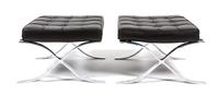 A Pair of Barcelona Style Ottomans Height 14 3/4 inches. — BUCCIARELLI, 21ST CENTURY