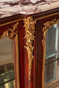 A Louis XV Style Gilt-Bronze-Mounted Tulipwood Vitrine