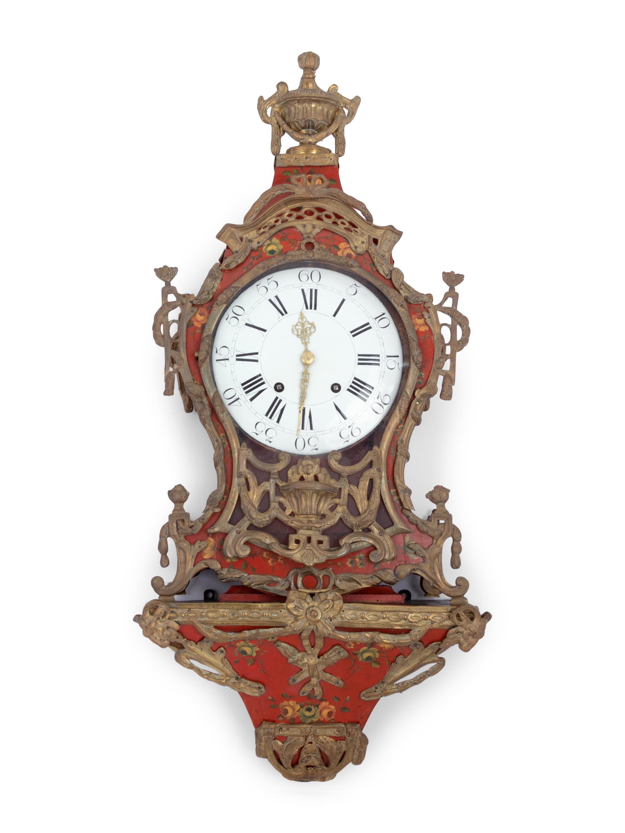 A Louis XV Painted Tôle Bracket Clock