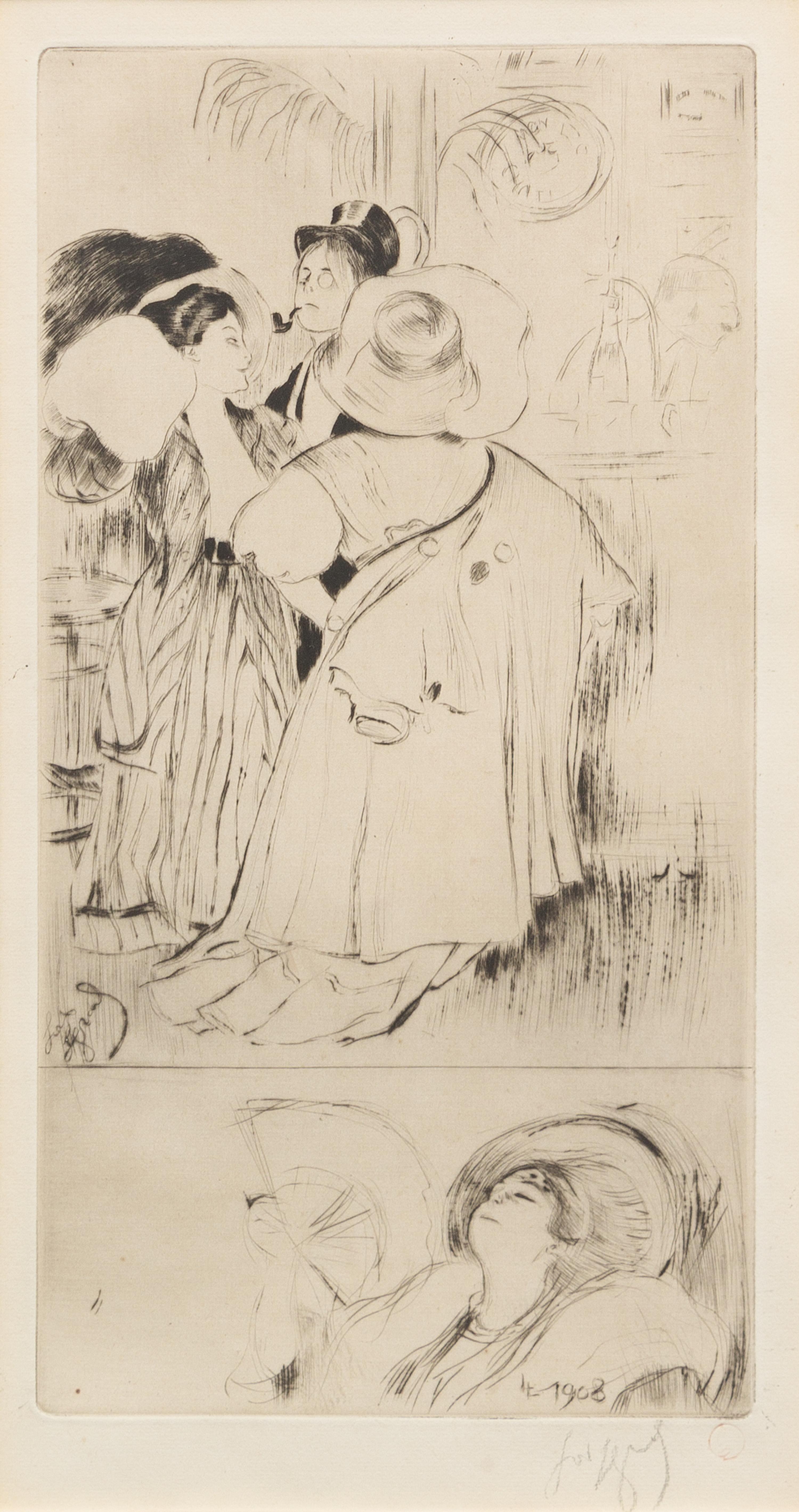 Louis Auguste Mathieu Legrand, (French, 1863-1951), Les bars, 1909 (Suite of 8)