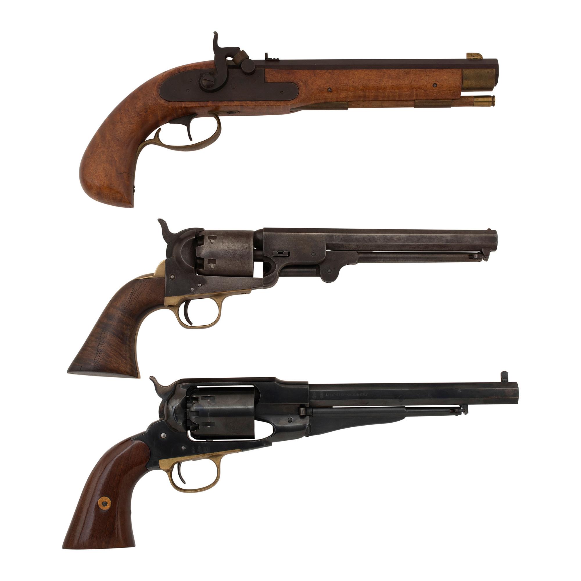 Lot of Three Modern Percussion Pistols