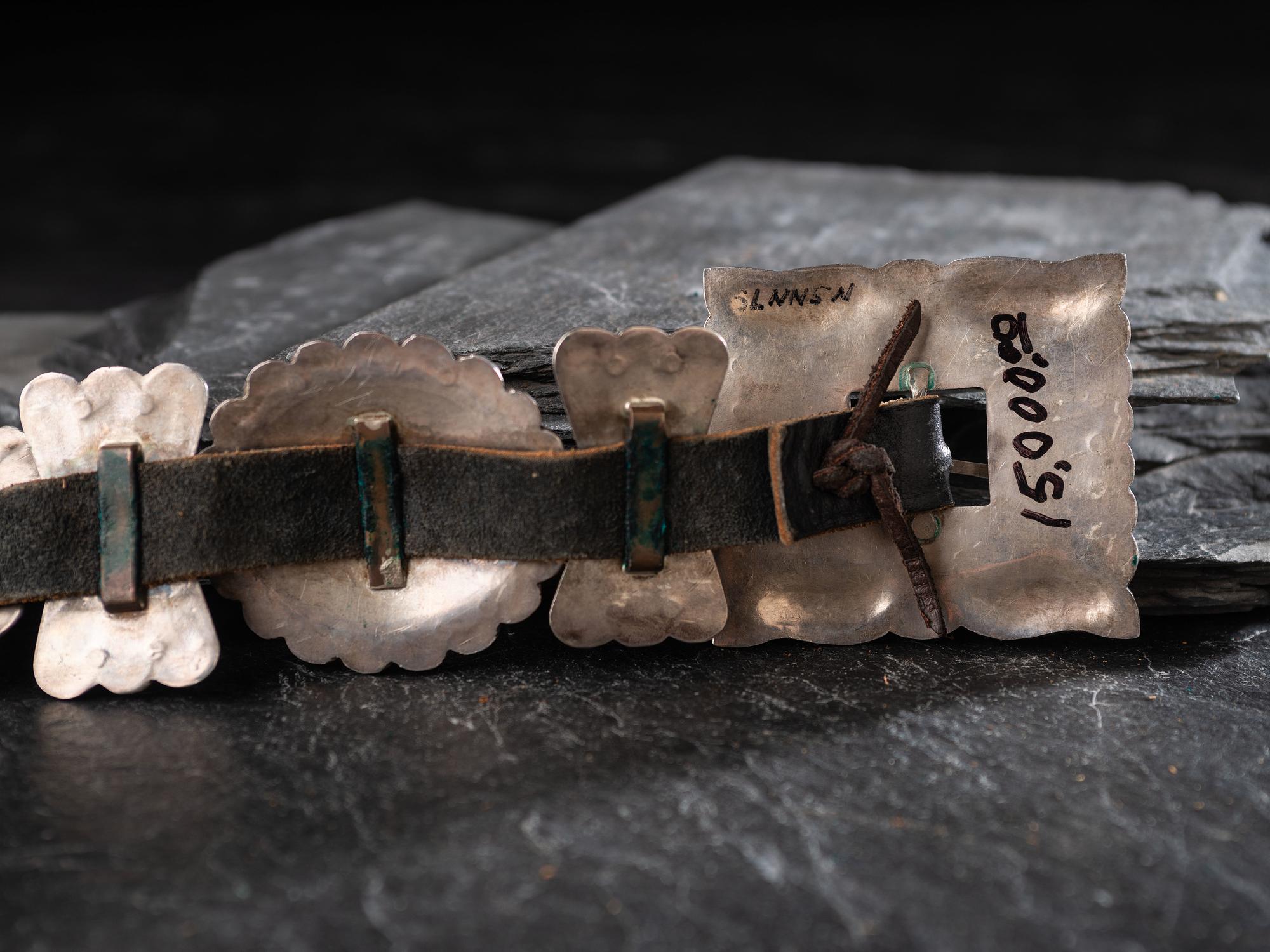 Navajo Turquoise Cluster Concha Belt