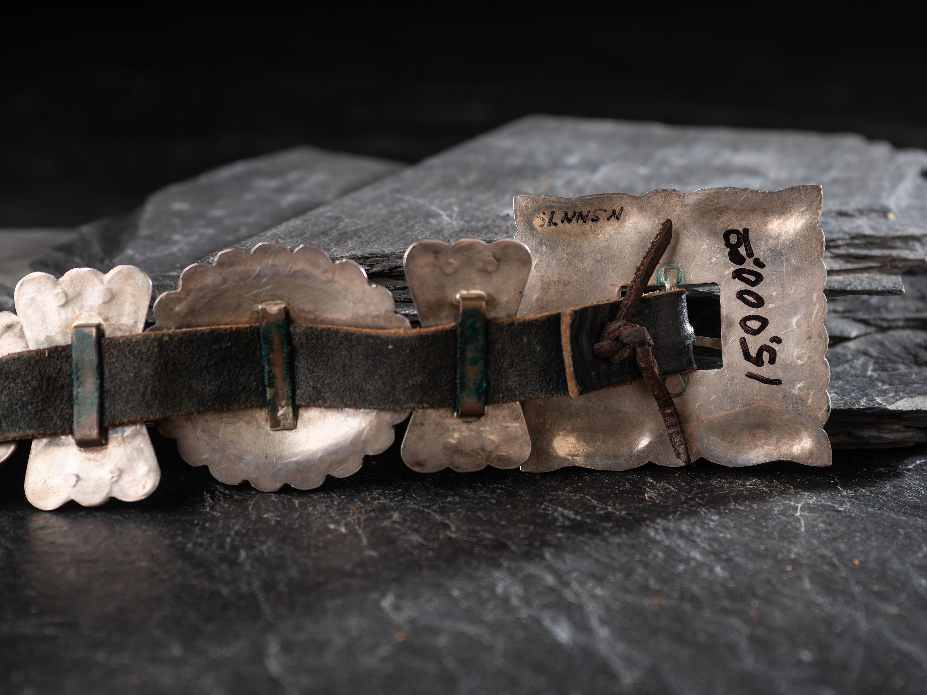 Navajo Turquoise Cluster Concha Belt