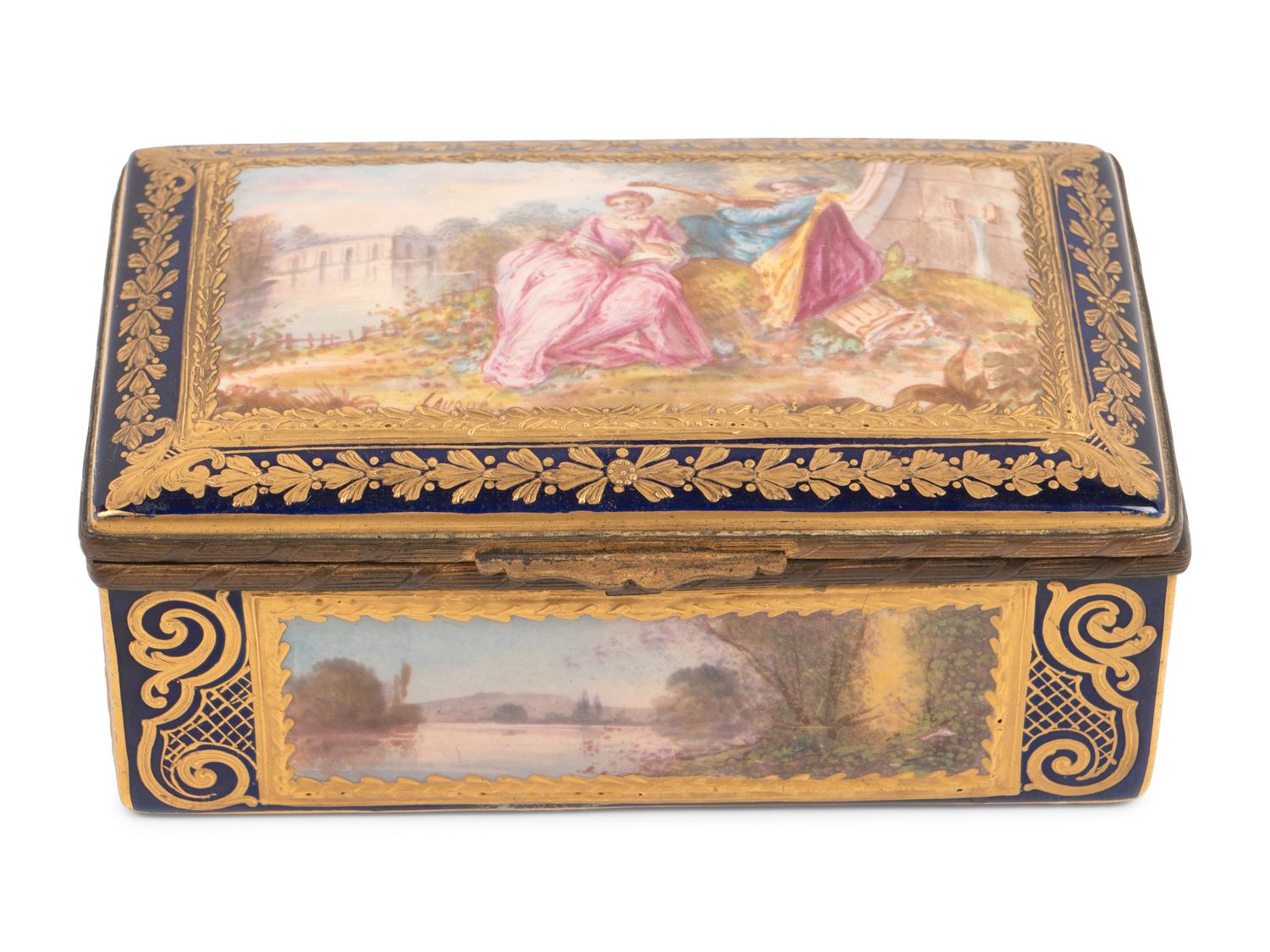 A Sèvres Style Porcelain Table Casket
