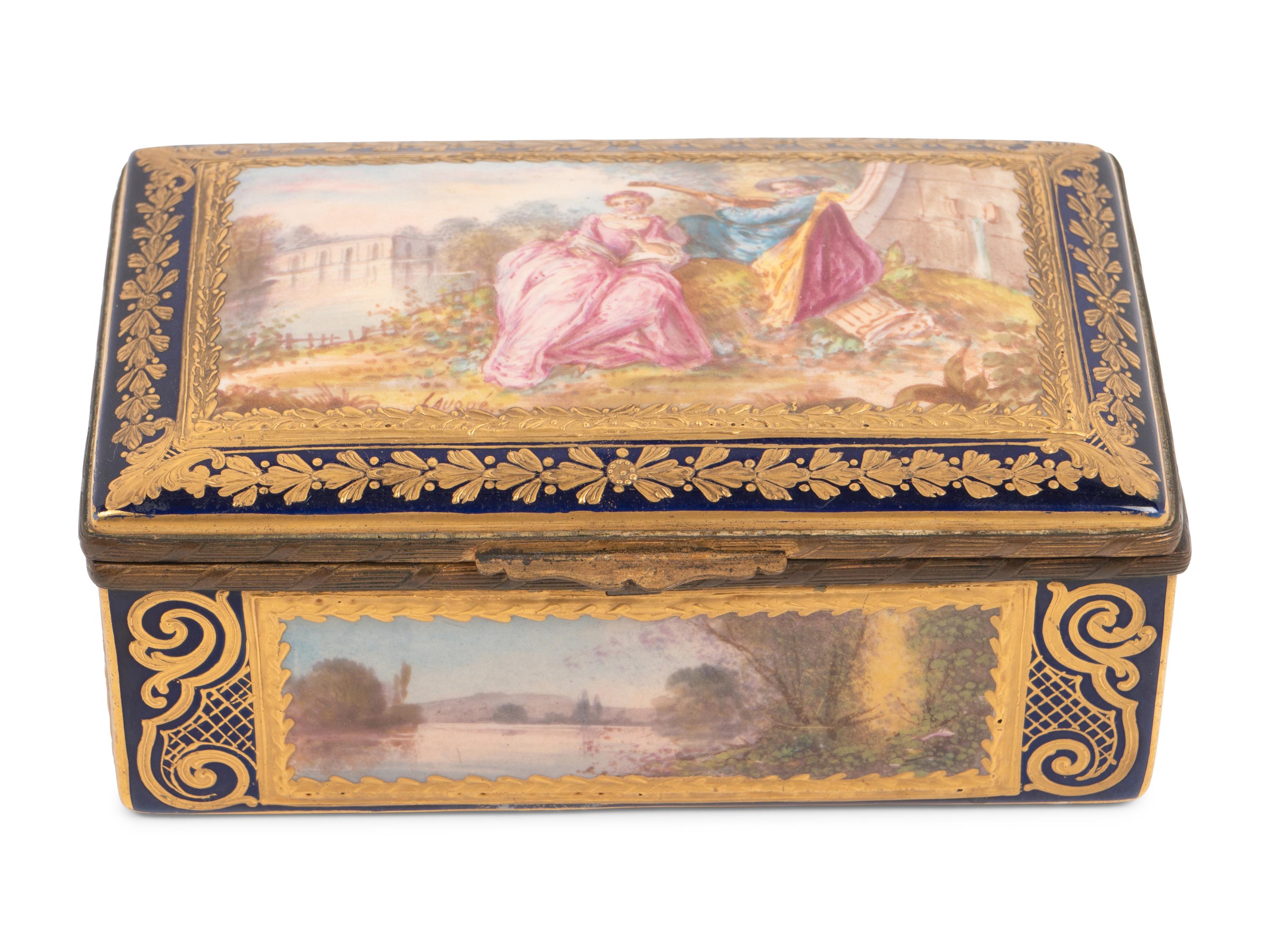A Sèvres Style Porcelain Table Casket