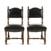 A Pair of Jacobean Style Side Chairs