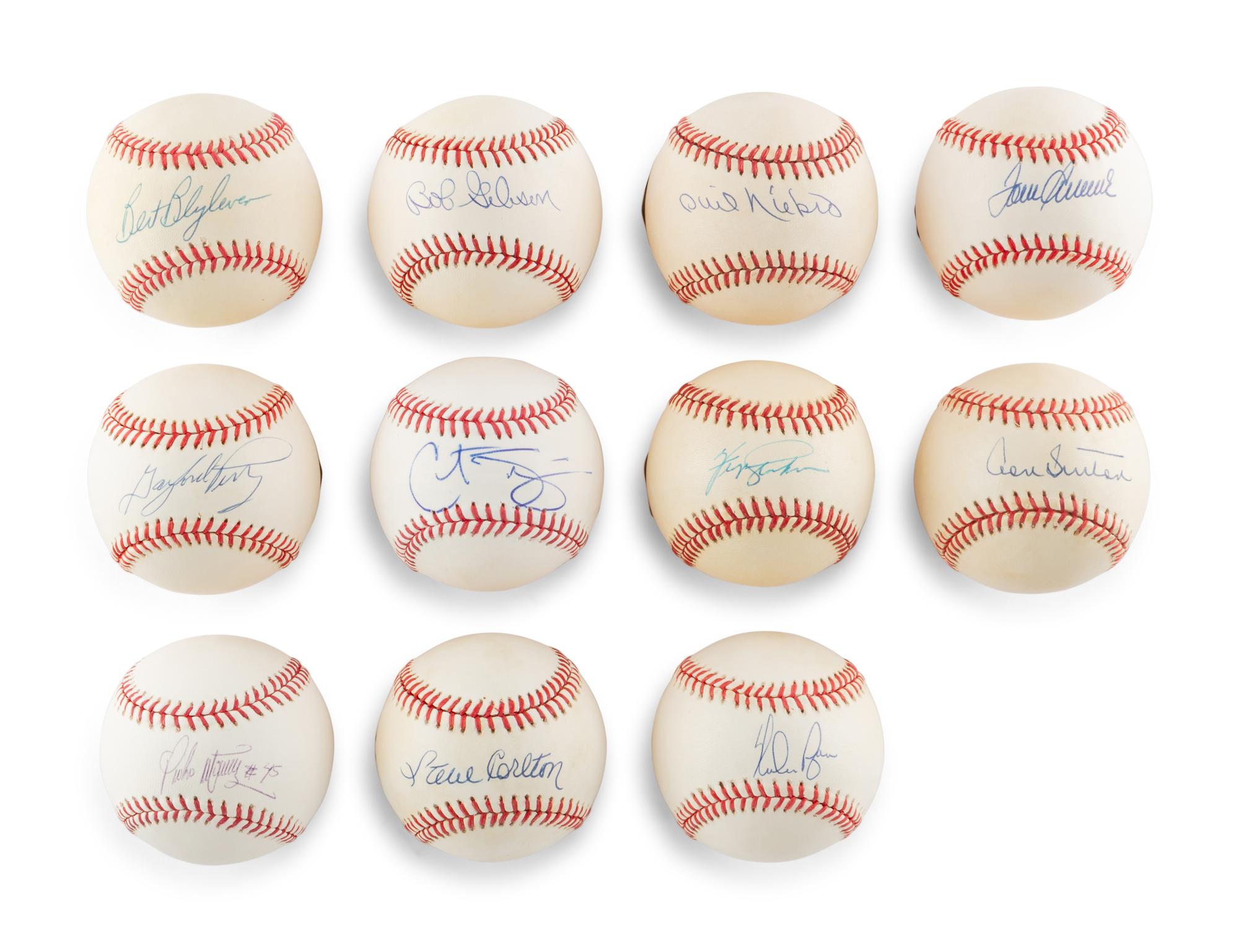 A Group of 3,000 Strikeout Club Signed Autograph Baseballs (Beckett Authentication Services).