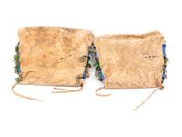 Northern Plains Beaded Buffalo Hide Toy Possible Bags, Matched Pair