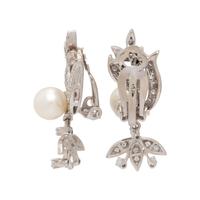 DIAMOND AND CULTURED PEARL EARCLIPS
