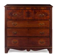 An American Mahogany and Satinwood Bachelor's Chest Height 46 1/4 x width 48 x depth 42 inches. — CIRCA 1810