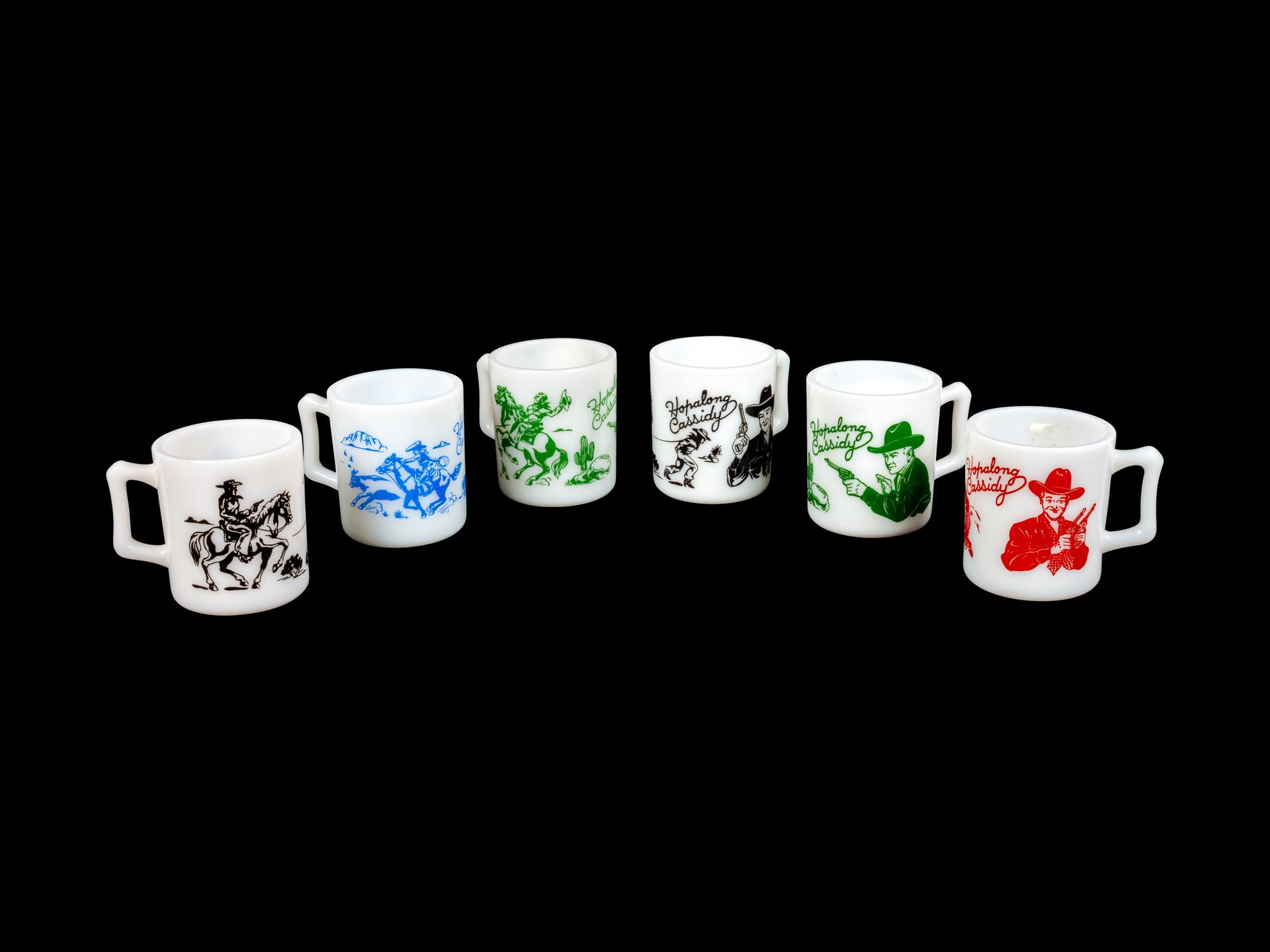 Six Hopalong Cassidy Mugs