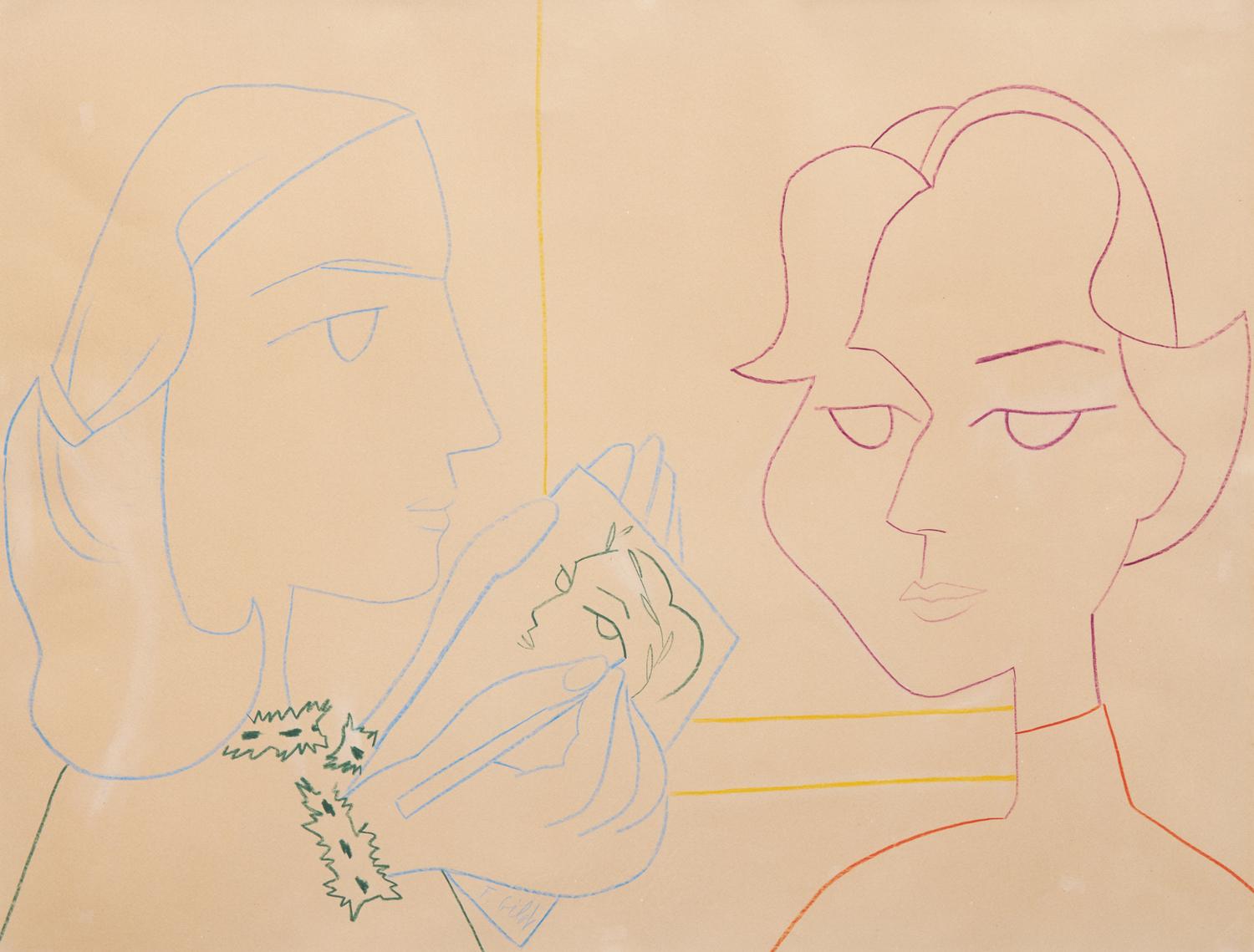Françoise Gilot Making a Portrait of Claire Roy , 1953