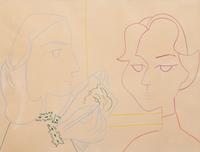 Françoise Gilot Making a Portrait of Claire Roy , 1953