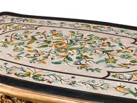 A Louis XV Style Carved Giltwood and Scagliola Table