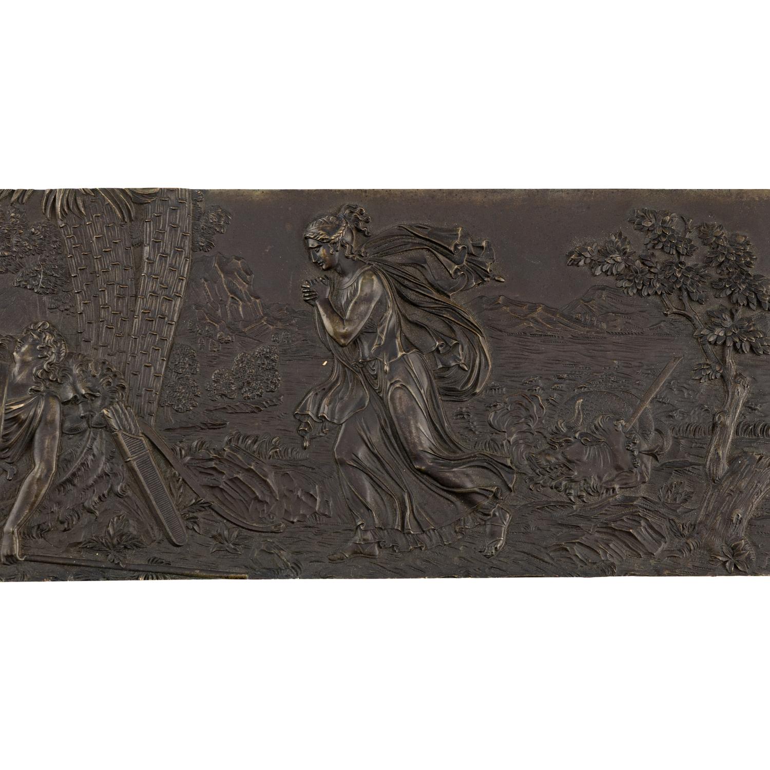 A French Bronze Mythological Relief Plaque