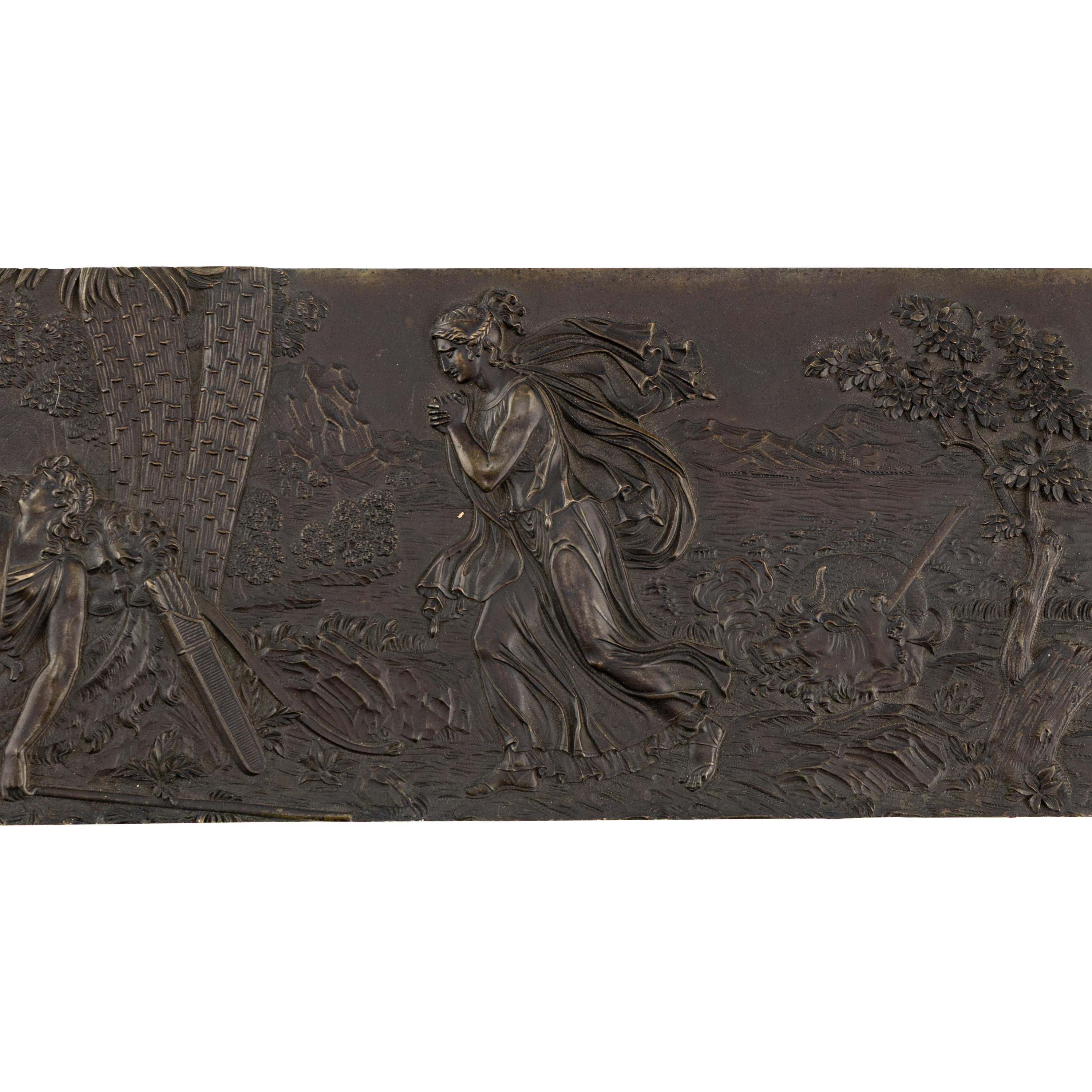A French Bronze Mythological Relief Plaque