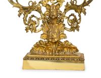 A Pair of American Gilt Bronze Three-Light Candelabra — 19TH CENTURY