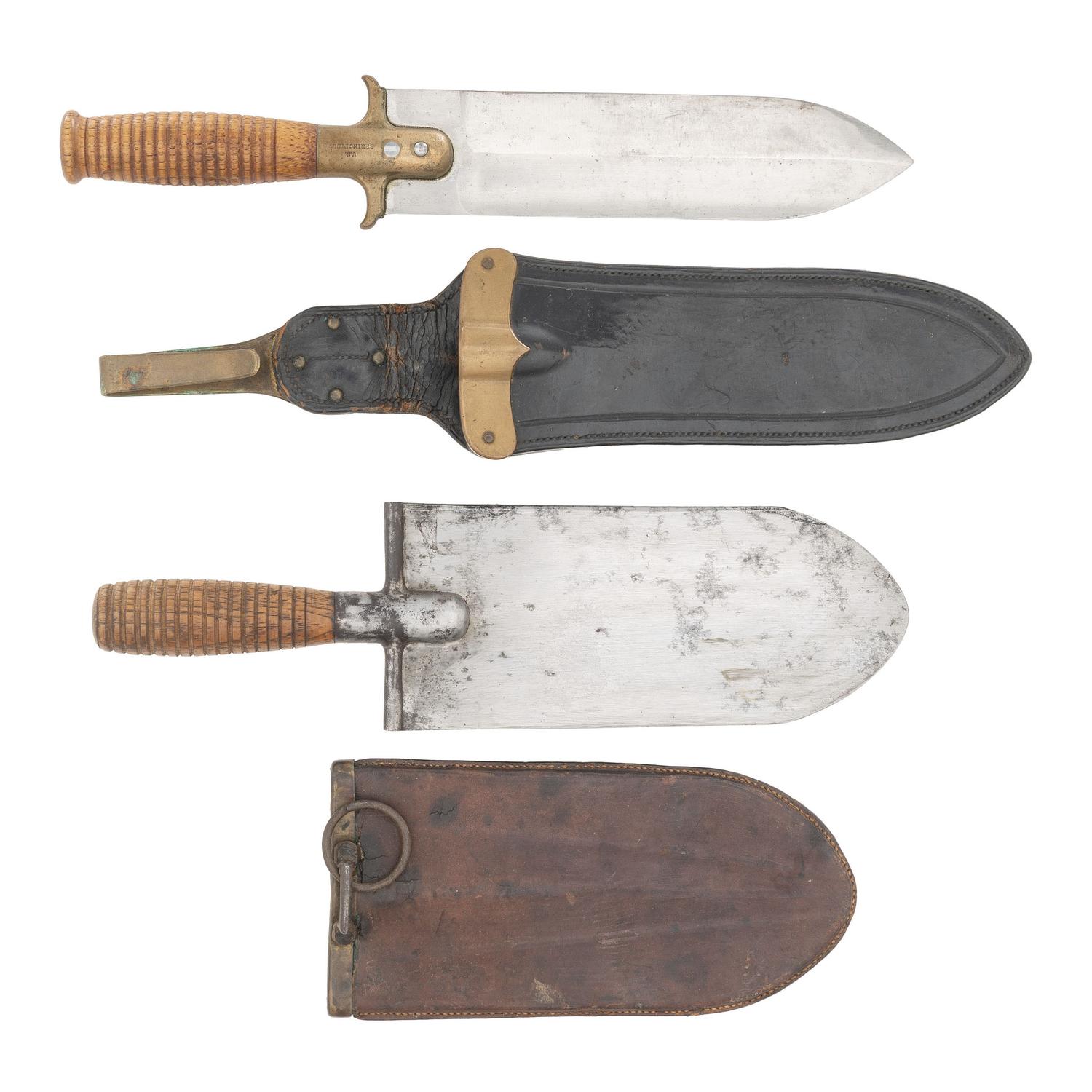 Indian War Edged Weapons: US M1880 Hunting Knife & US M1873 Entrenching Tool