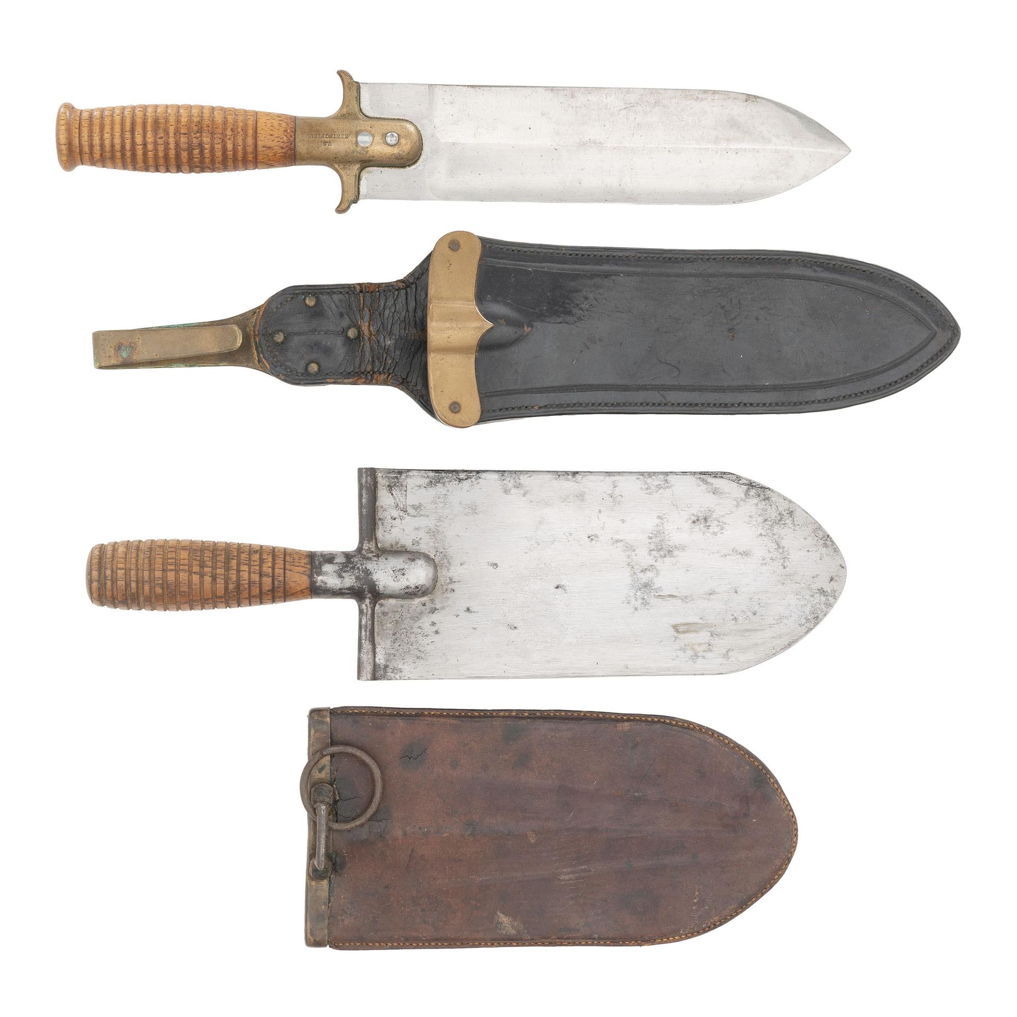 Indian War Edged Weapons: US M1880 Hunting Knife & US M1873 Entrenching Tool