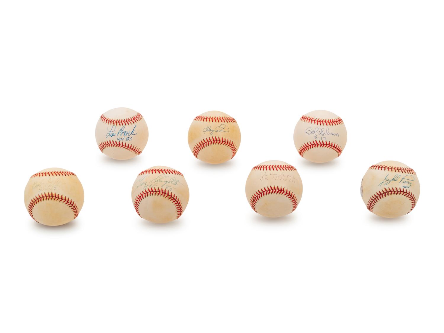 A Group of Seven Hall of Fame Signed Autograph Baseballs (BAS Beckett Authentication Services Certified),