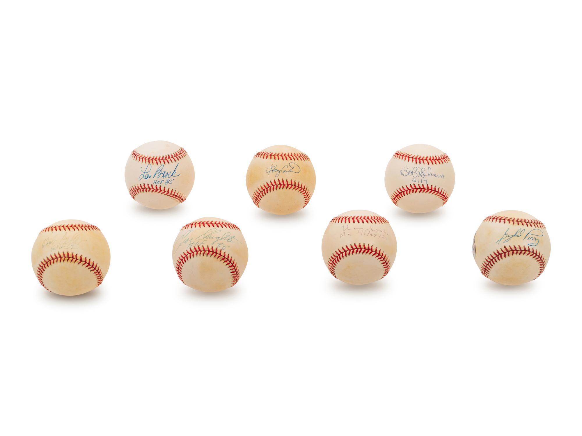 A Group of Seven Hall of Fame Signed Autograph Baseballs (BAS Beckett Authentication Services Certified),