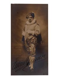 CARUSO, Enrico (1873-1921). Sepia photographic portrait signed (“Enrico Caruso”), by Mishkin, n.d.