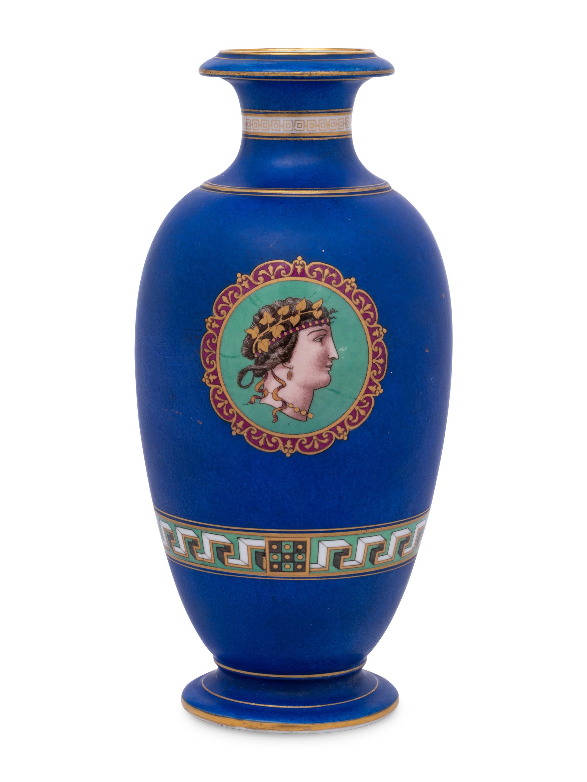 A Continental Painted Porcelain Vase