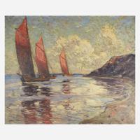 Jonas Lie (American/Norwegian, 1880–1940) Fishing Boats, Early Morning