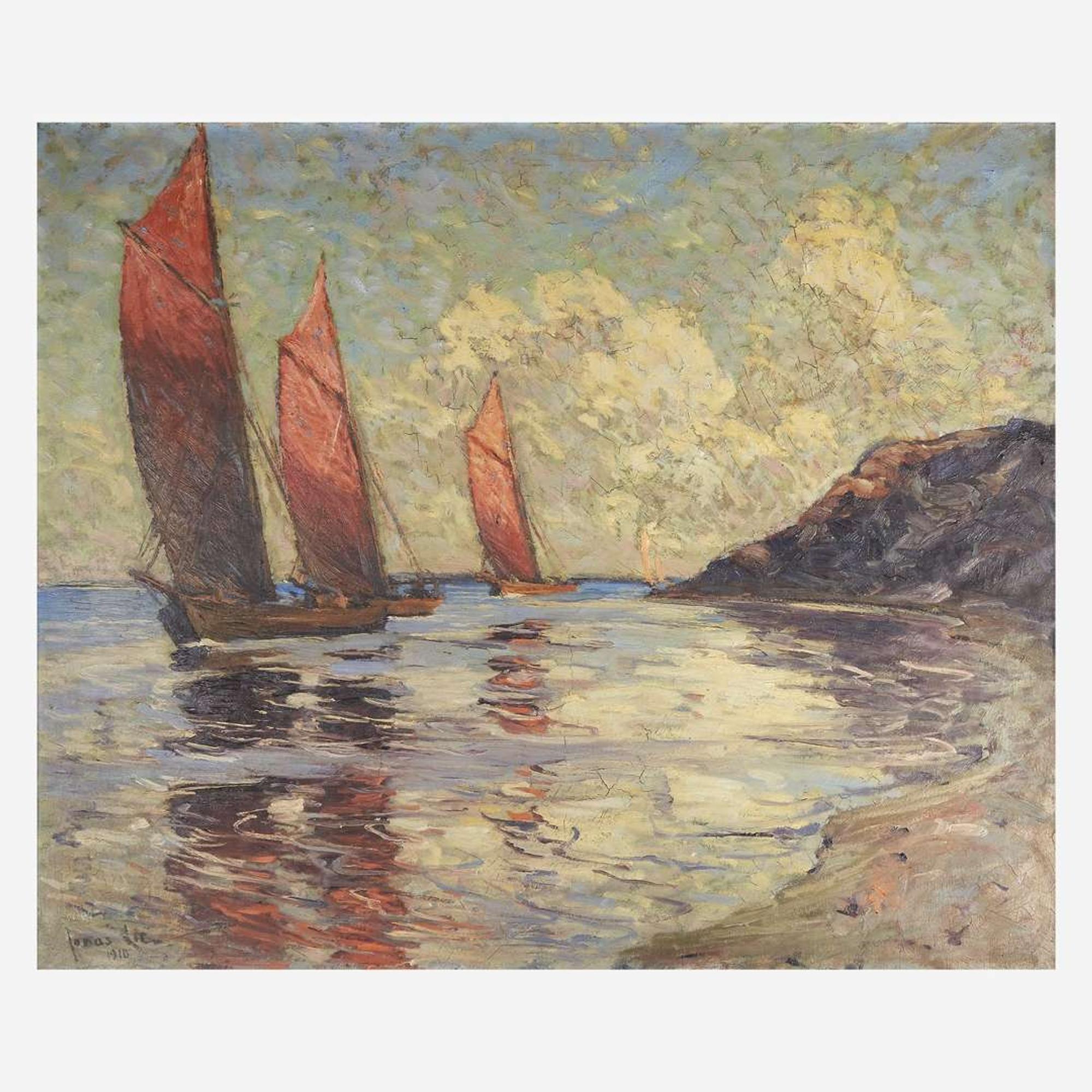 Jonas Lie (American/Norwegian, 1880–1940) Fishing Boats, Early Morning