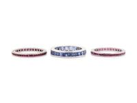 COLLECTION OF GEMSTONE ETERNITY BANDS