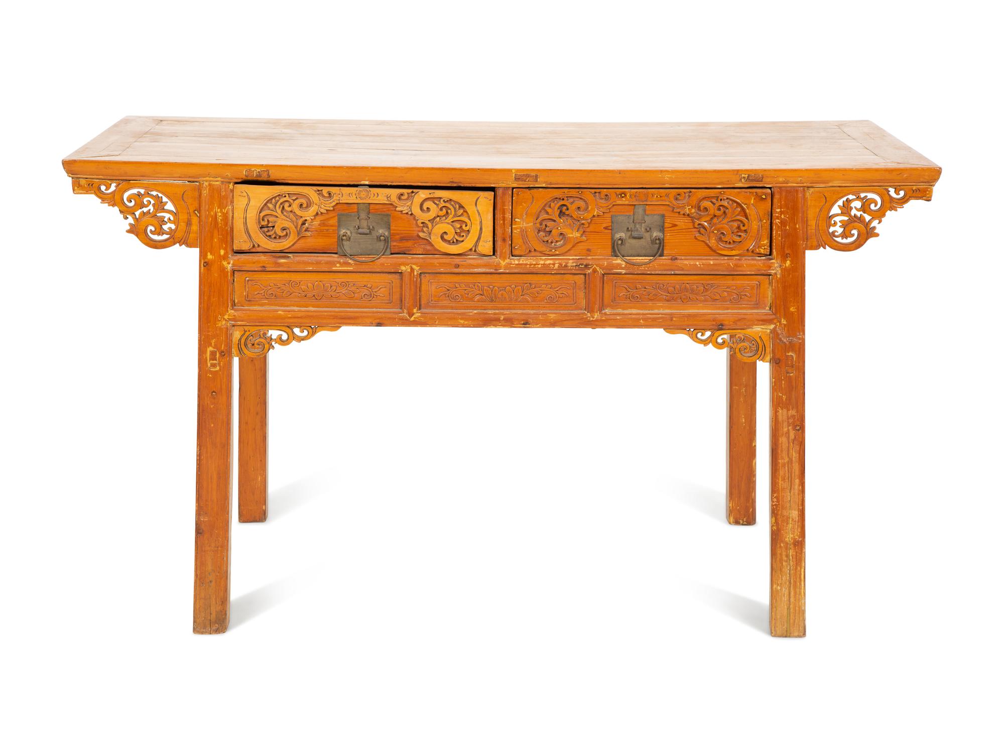 A Chinese Carved Hardwood Altar Table