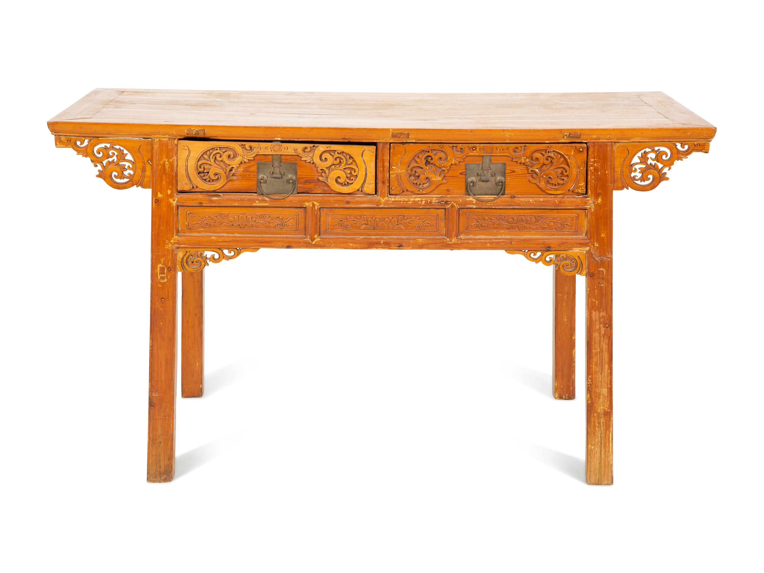 A Chinese Carved Hardwood Altar Table