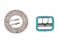 A Collection of Sterling Silver Belt Buckles,