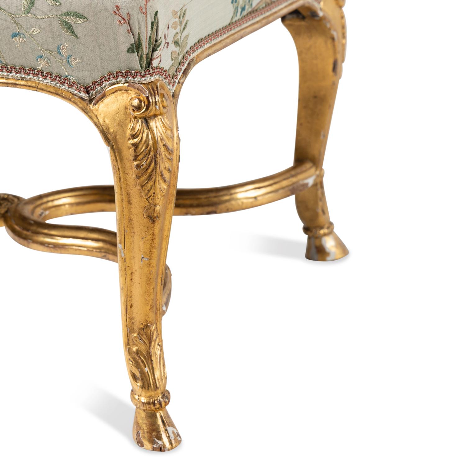 A Louis XV Style Giltwood Tabouret