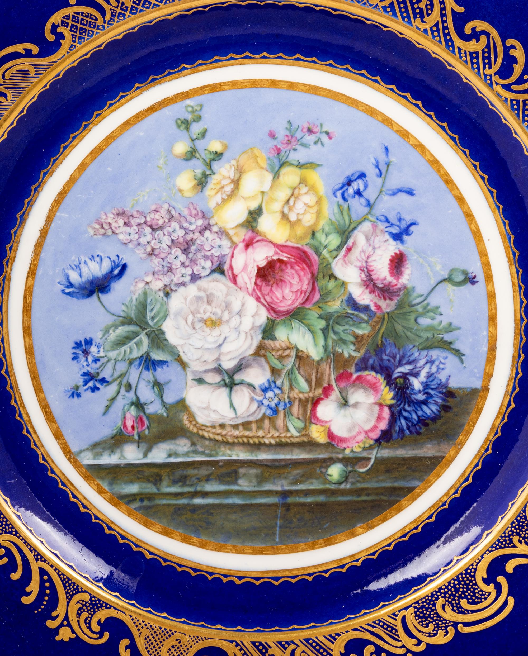 A Group of Four Sèvres Porcelain Plates