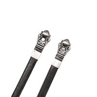 A Pair of Georg Jensen Acorn Silver Mounted Chopsticks