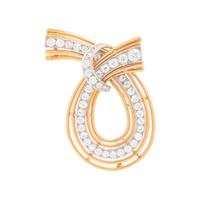ROSE GOLD, PLATINUM AND DIAMOND BROOCH