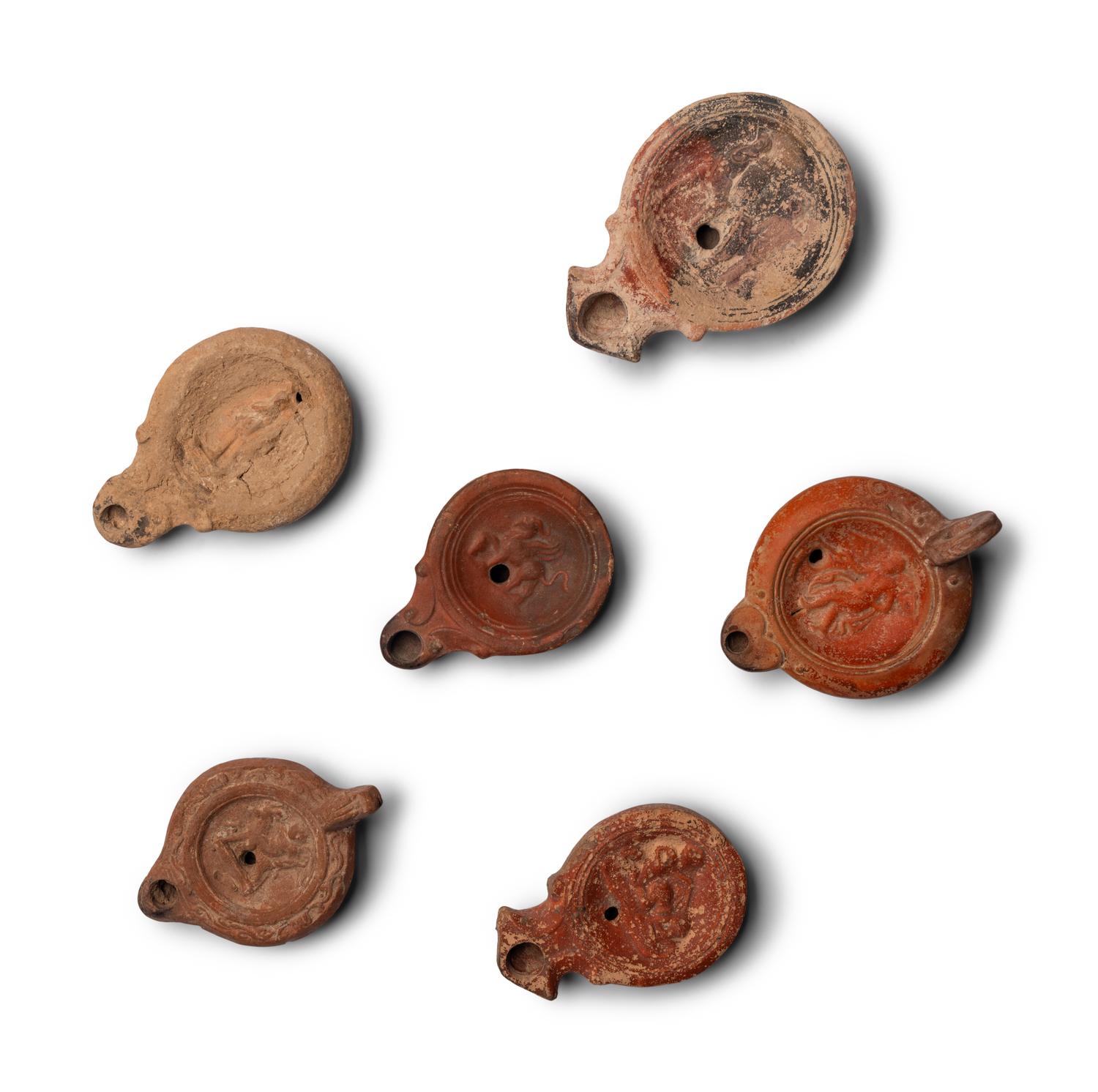 Six Greco-Roman Terracotta Oil Lamps