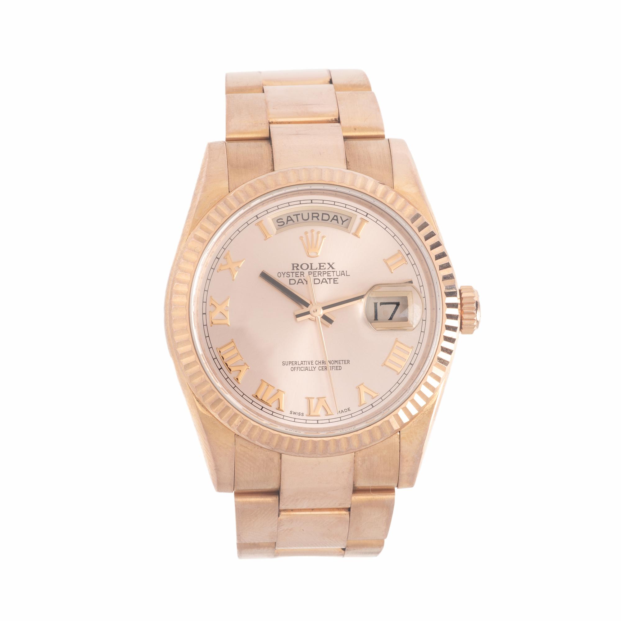 Rolex, Ref. 118235F, 18K 'Everose' Gold 'Day-Date' Watch