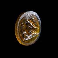 A Neoclassical Glass Intaglio with Mercury Warning Aeneas in His Sleep to Expedite His Departure