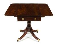 A Regency Style Mahogany Drop-Leaf Table Height 29 x width 37 3/4 x depth 20 inches. — EARLY 20TH CENTURY