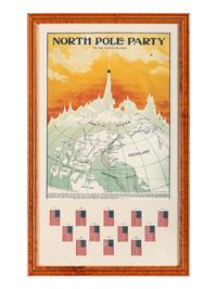 [FLAGS - POLAR EXPEDITIONS]. North Pole Party "Pin the Flag to the Pole." Children's game. Akron, OH: Saalfield Publishing Company, 1909.
