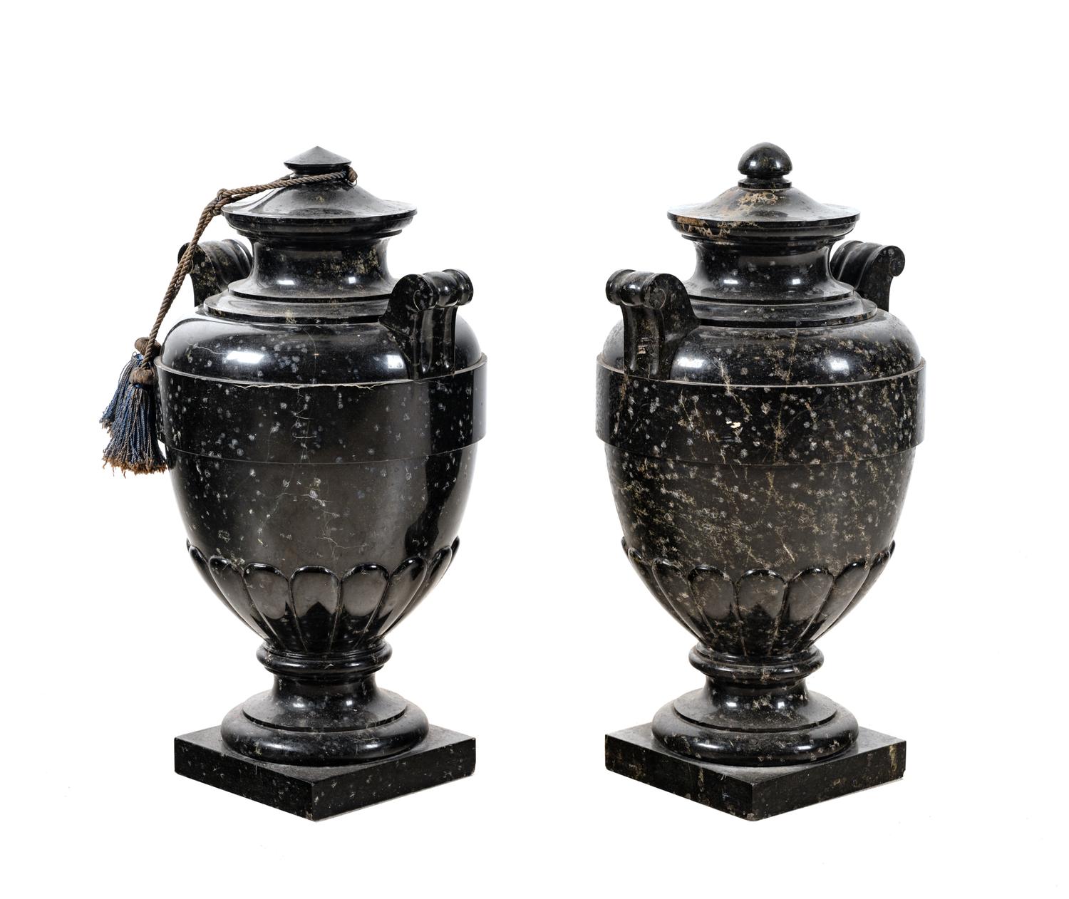 A Pair of Continental Marble Urns