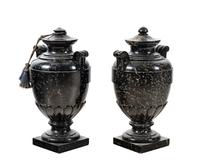 A Pair of Continental Marble Urns