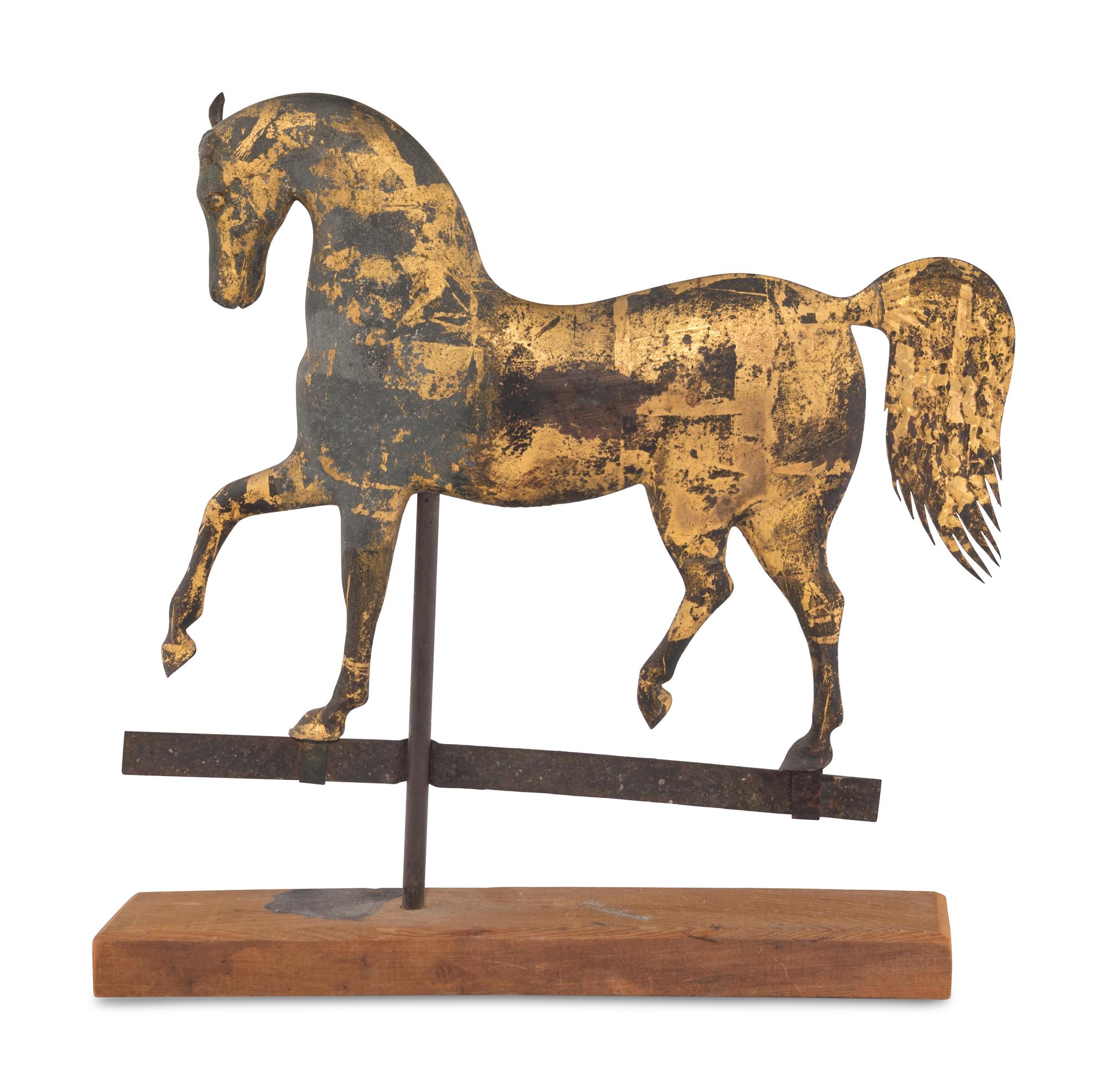 A Howard and Co. Molded Copper and Cast Zinc Trotting Horse Weathervane
