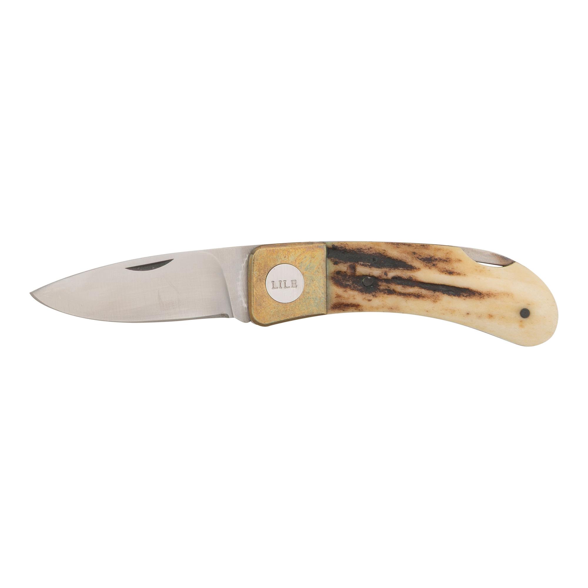 Jimmy Lile No Dot Small Lockback Knife with Staghorn Grips