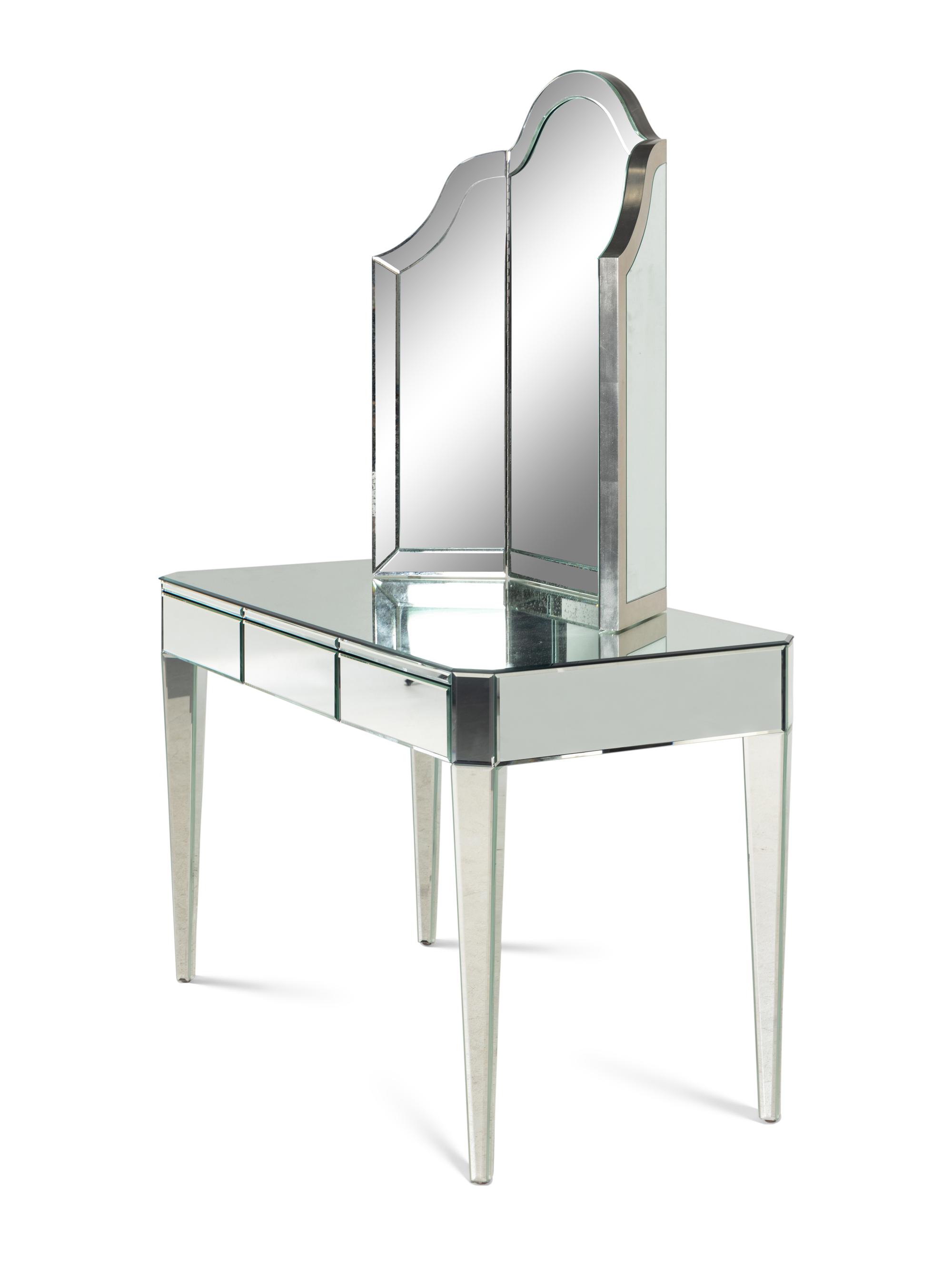 A Nancy Corzine Harlow Mirrored Dressing Table and Mirror
