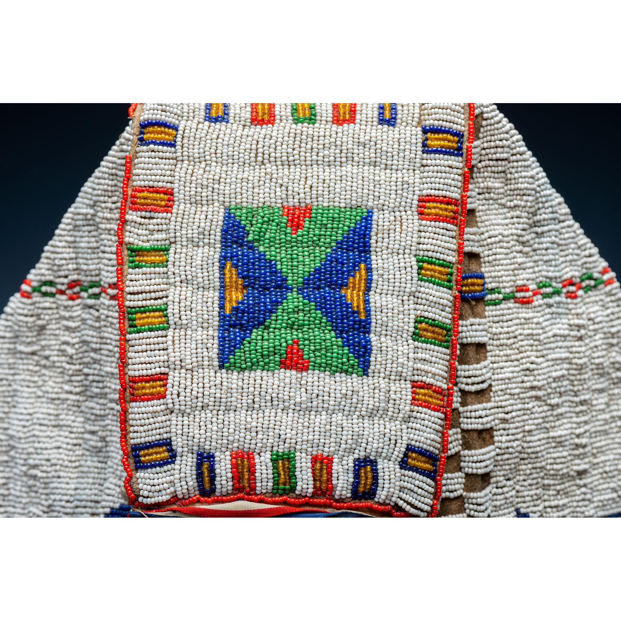 Sioux Child's Beaded Hide Cradle