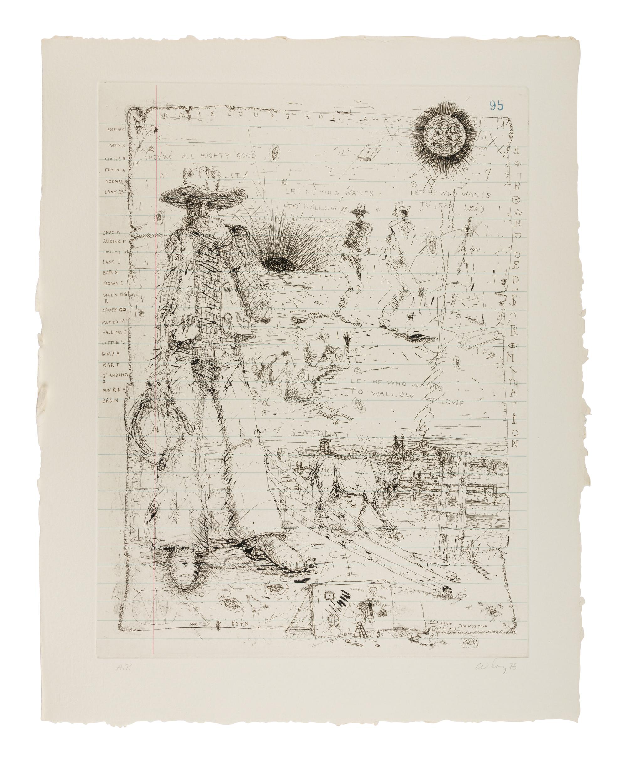 Landfall Press Etching Portfolio (complete portfolio of 6), 1975 Including works by Robert Cottingham, Claes Oldenburg, Philip Pearlstein, Christo, William Allen, and William T. Wiley.