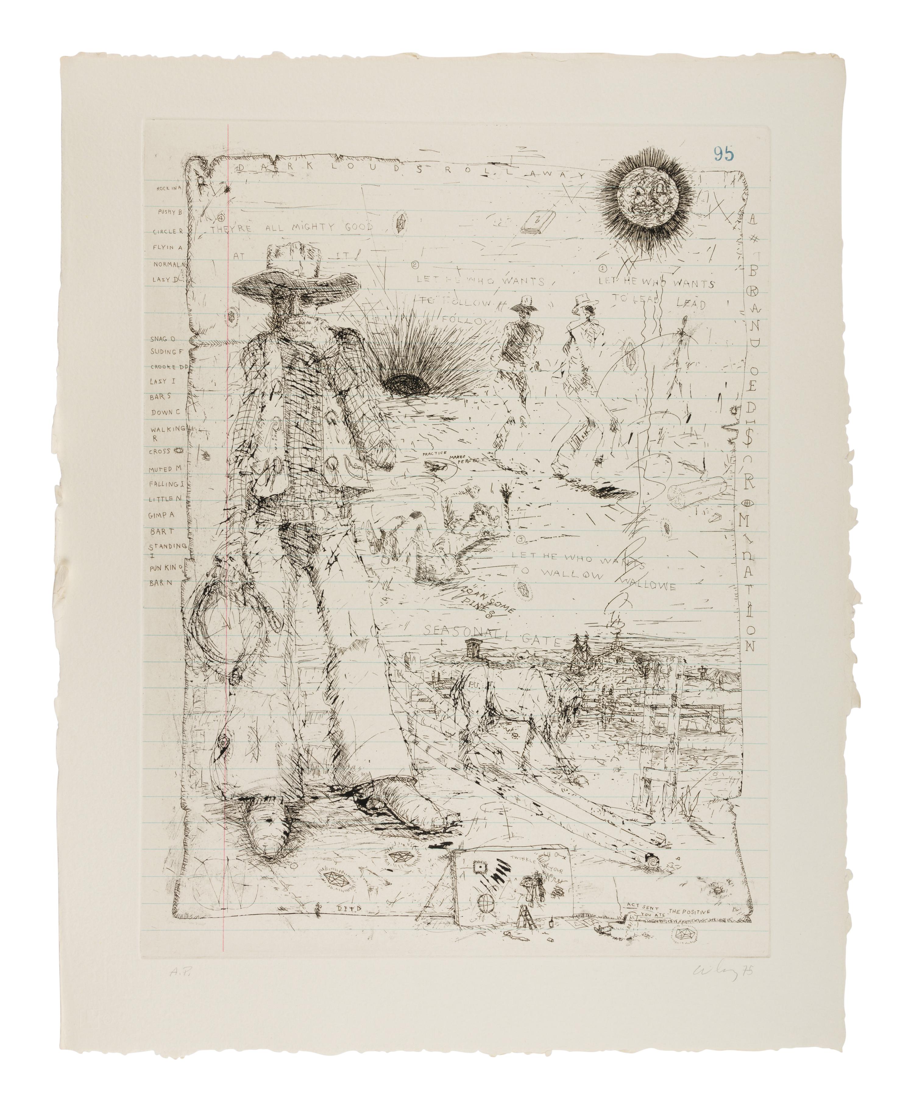 Landfall Press Etching Portfolio (complete portfolio of 6), 1975 Including works by Robert Cottingham, Claes Oldenburg, Philip Pearlstein, Christo, William Allen, and William T. Wiley.
